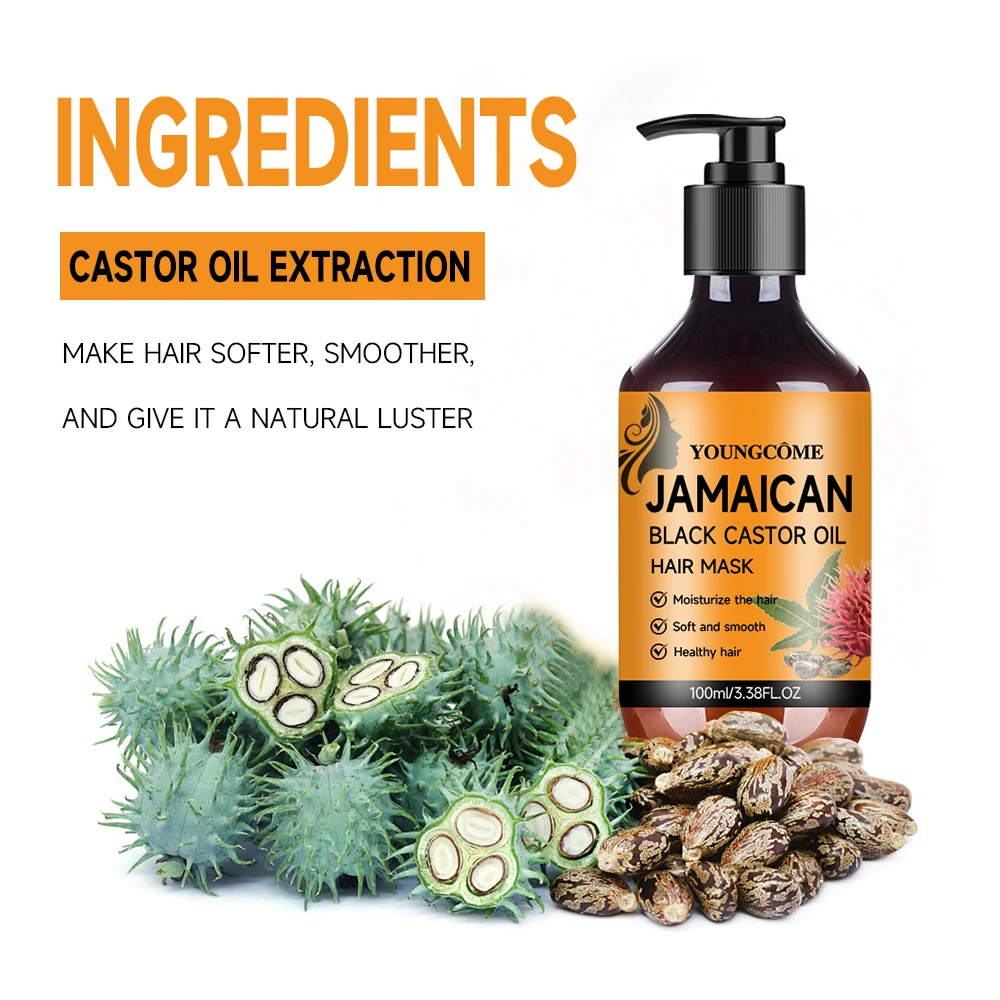 Black Castor Oil Hair Mask contains black castor essence to repair thick, smooth, dry, rough and smooth hair Jamaica 2025 NEW view 4