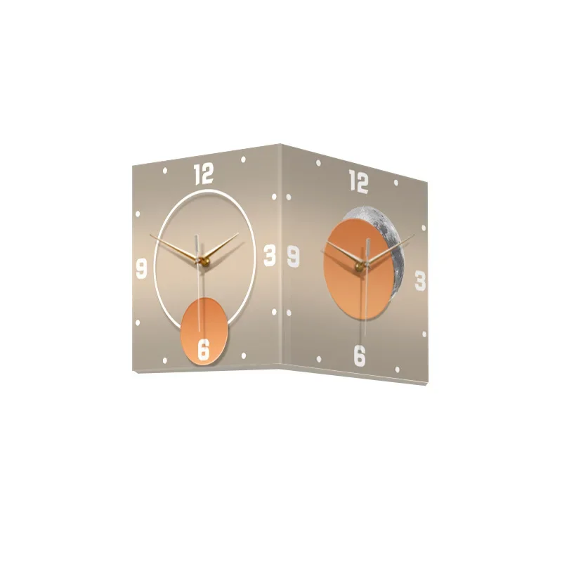 Light luxury living room double-sided corner clock, creative home fashion corner clock