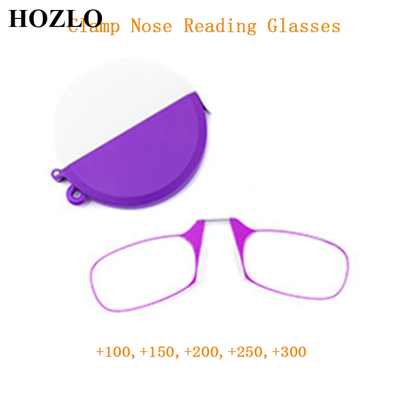 

Fashion TR90 Clips On Nose Reading Glasses Women Men Clamp Nose Presbyopia Eyeglasses Hanging neck Pince-nez Send WIth Lanyards