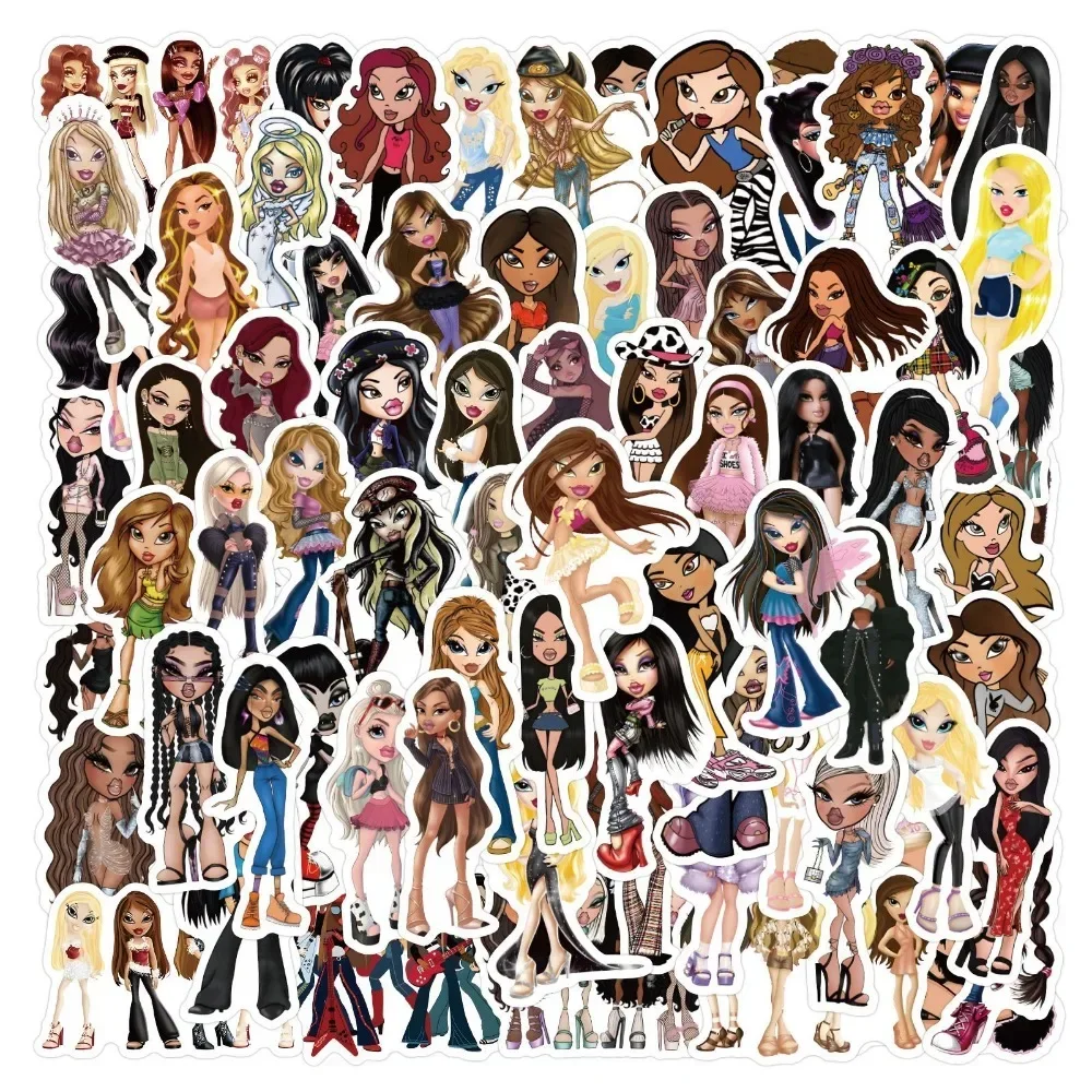 10/110pcs Cartoon Bratz Doll Graffiti DIY Phone Notebook Waterproof Sticker Waterproof Luggage Notebook Guka Journal Stickers