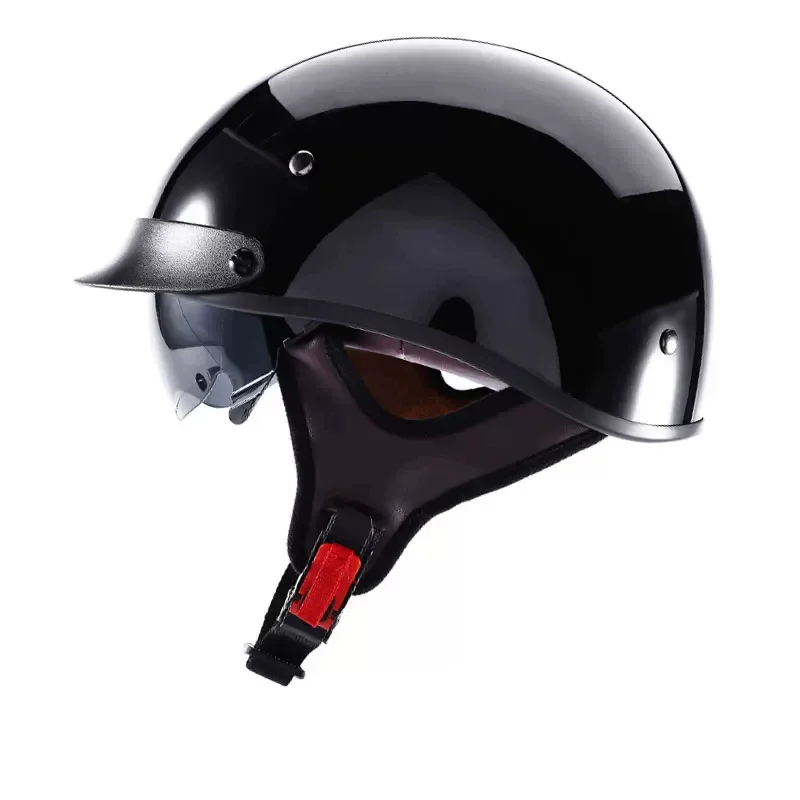 DOT Certified Men's Retro Motorcycle Helmet for American Cruising Summer Riding Half Helmet Vintage Style Heavy Bike Headgear