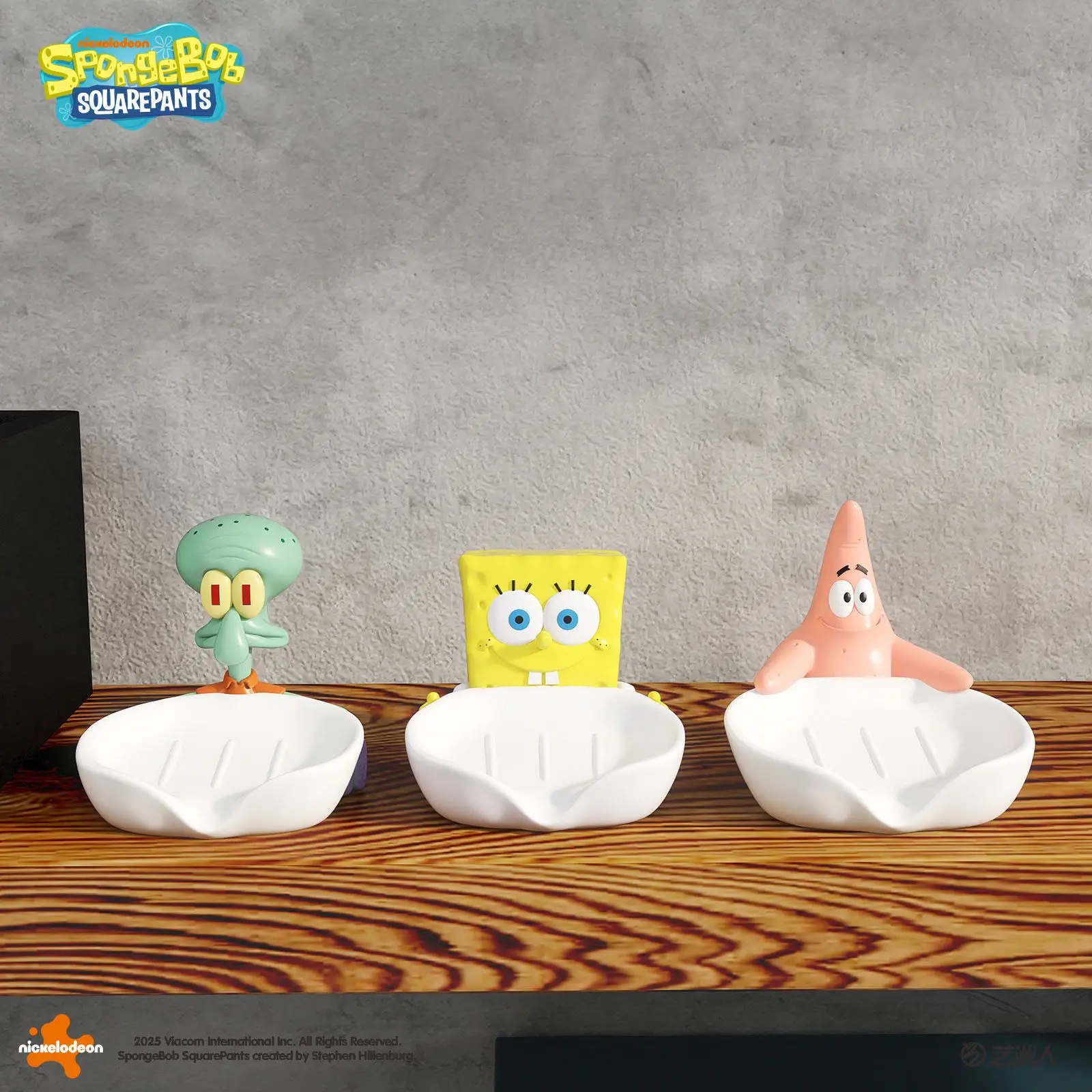 SpongeBob SquarePants Soap Dish Cute Patrick Star Squidward Holder Cartoon Desktop Storage Decor for Bathroom Kawaii Anime Gift