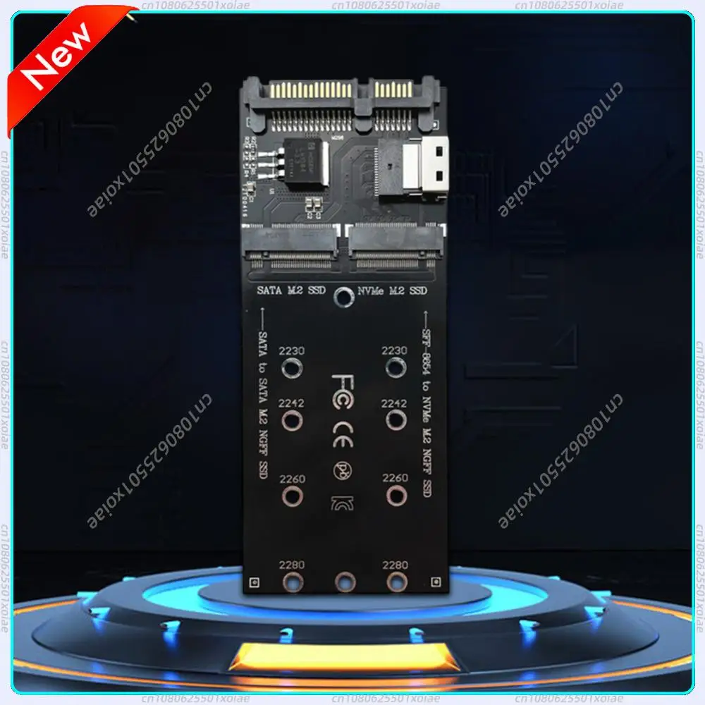 

Адаптер M.2 на SATA, конвертер SFF-8654 в M2 NVME SSD, комбинированный адаптер-конвертер 2 в 1, плата-ризер для материнской платы ПК