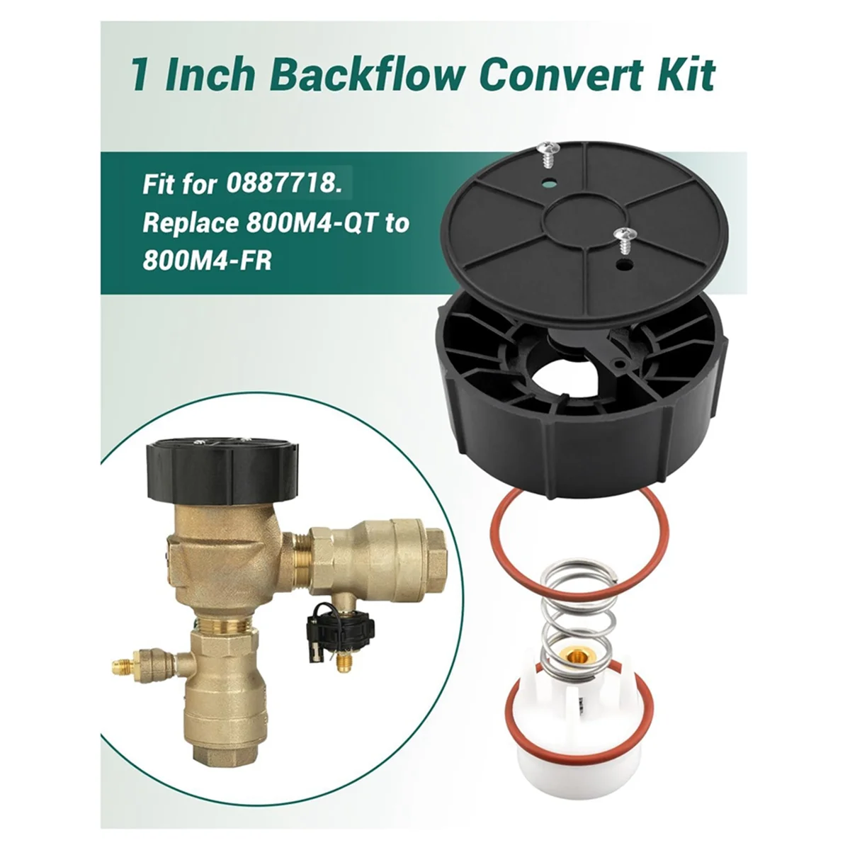 1 Inch Backflow Convert Kit Fit for Watts Replace 0887718 1inch Retro Kit Freeze Resistant Kit 800M4-QT to 800M4-FR