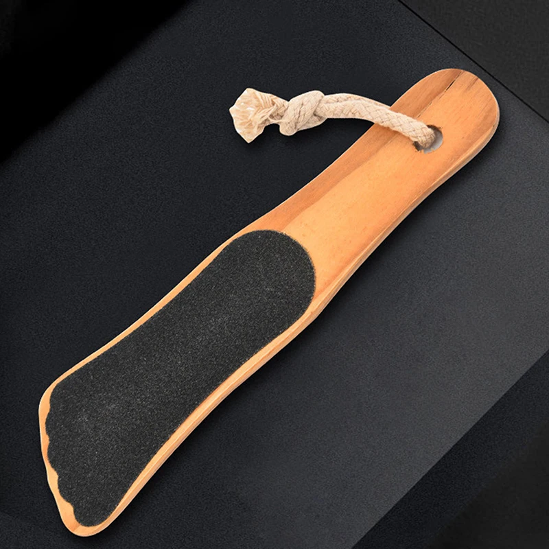 1pc Double Sides Foot File Rasp Pedicure Tools Heel Dead Skin Callus Remover Wooden Handle Scrubber Brush Sandpaper Feet Care