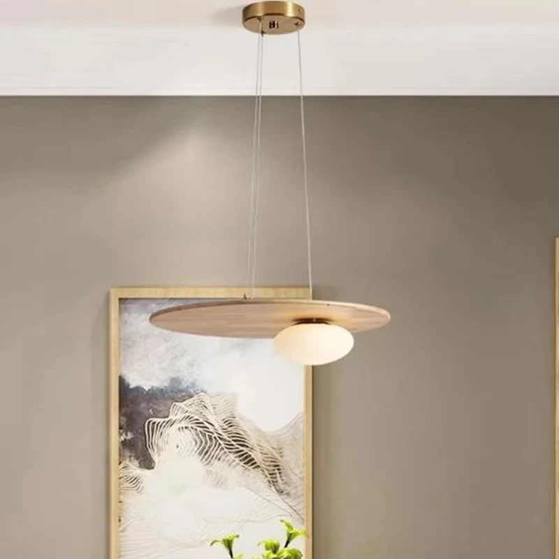 Style  Wooden Chandelier For Living Room Kitchen Table Decoration Dining Office Japanese Light Including Light Bulbs