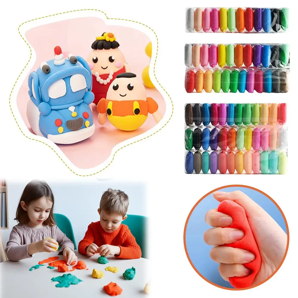 12/24/36pcs Magic Air Dry Clay Set - Non-Toxic Modeling Fun for Kids & Gifts -includes Vibrant Colors and Deluxe Tool Kit