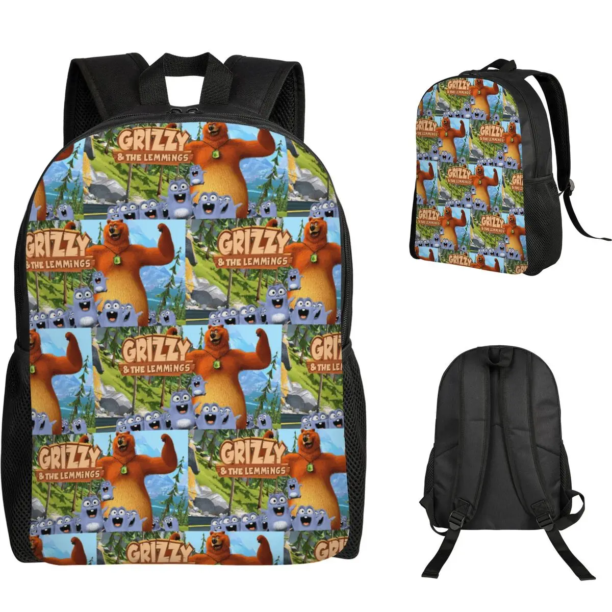 

Grizzy Et Les Lemmings Backpack Student Boys Girls BookBag School Bag Computer Shoulder Bags