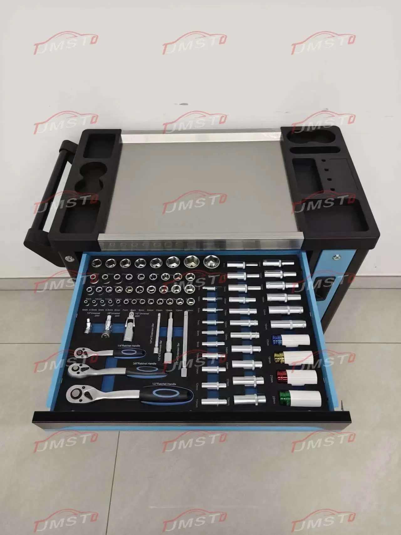 258 Pcs Heavy Duty Stainless Steel Tool Sets 7 Drawers Rolling Box Tool Cabinet Cart Trolley For Storage And Workshop Use