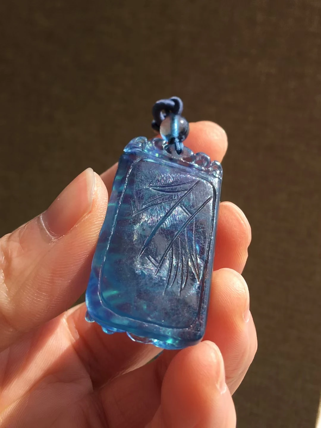 Natural Blue Aquamarine Pendant Kylin Carved Aquamarine Brazil 41*23*10.5mm Dragon Women Fashion Jewelry AAAAAA