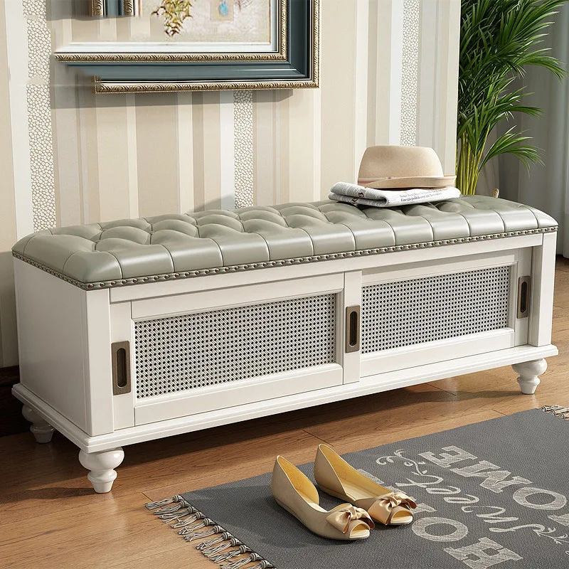 

Space Saving Storage Foot Stool Wood Bench Seat Living Room Entryway Foot Stool Modern Pedicure Tabouret Lounge Suite Furniture