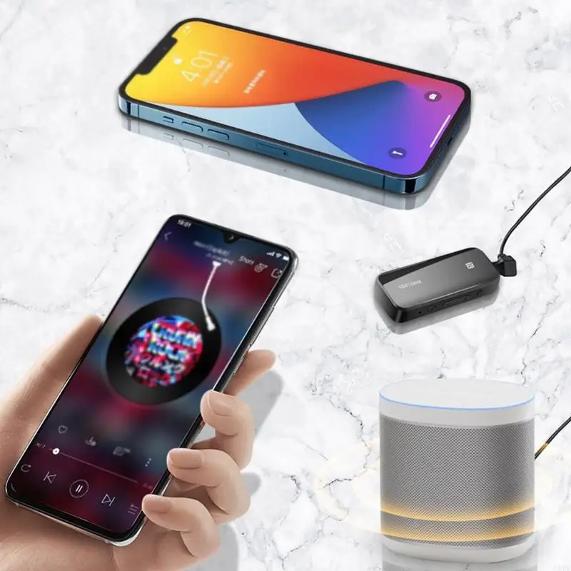 G8DB BT5.0 LAVALIER TWO-IN-ONE-ONE BLUETOOTH互換レシーバーNFCワイヤレストランスミッターレシーバーカーオーディオアダプター3.5 AUX