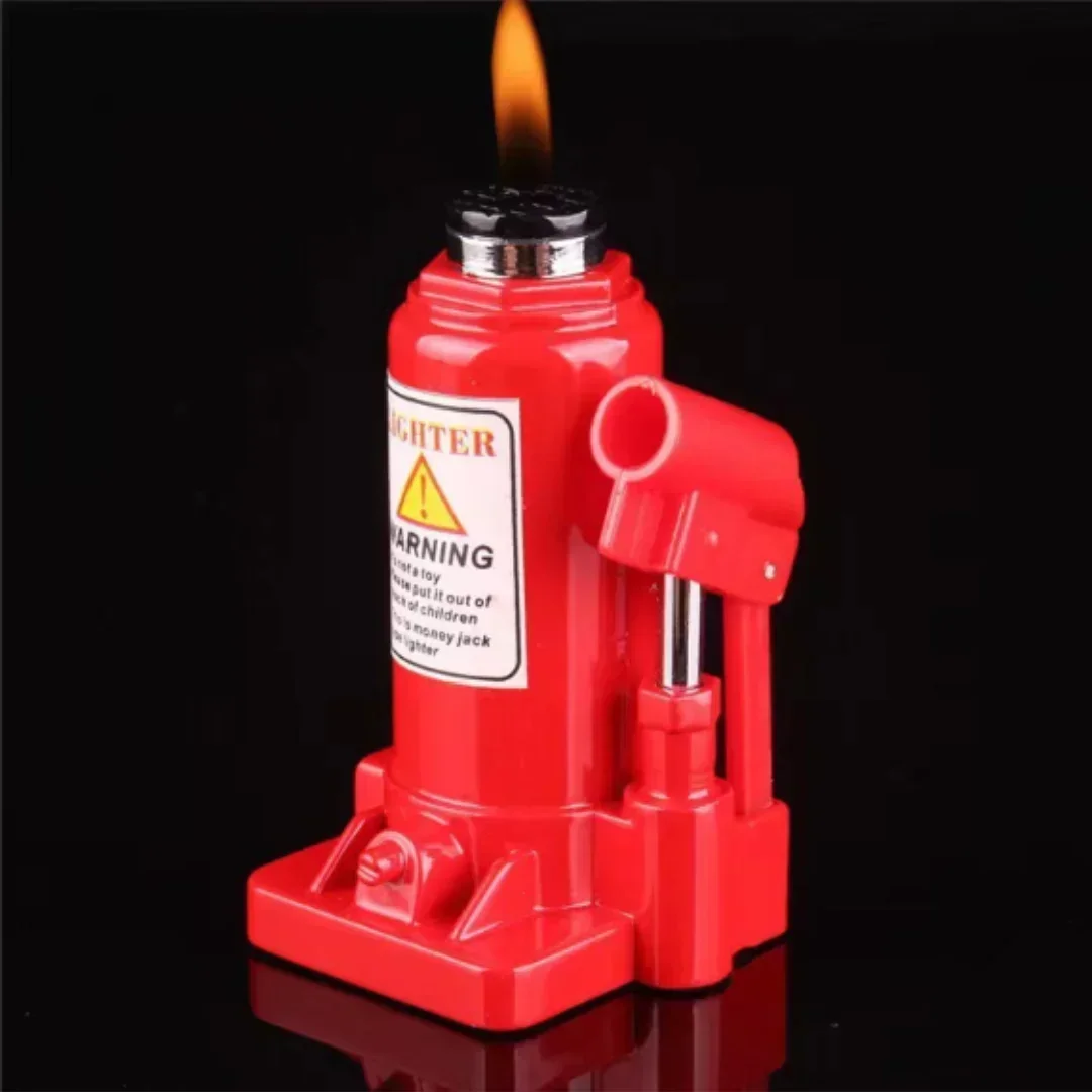 

New Creative Mini Hydraulic Jack Shaped Cigarette Lighter Butane Gas Refillable Cigar Lighters Gadgets Gifts for Men