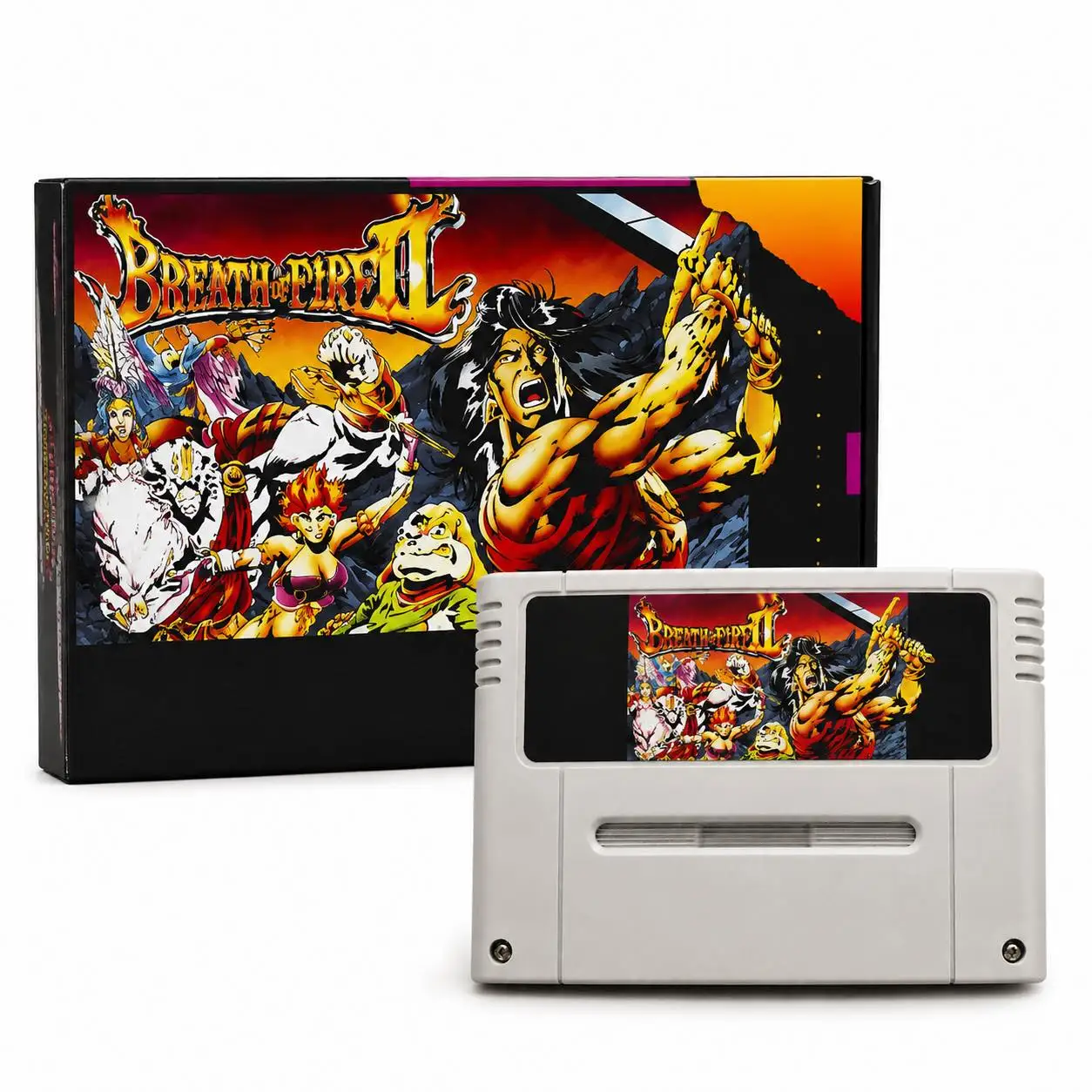 Breath Of Fire II 2 16-Bit Retro-Reproduktions-Cartridge Epic Fantasy RPG PAL-Version mit Batterie- oder FRAM-Chip-Speicheroptionen und CIB