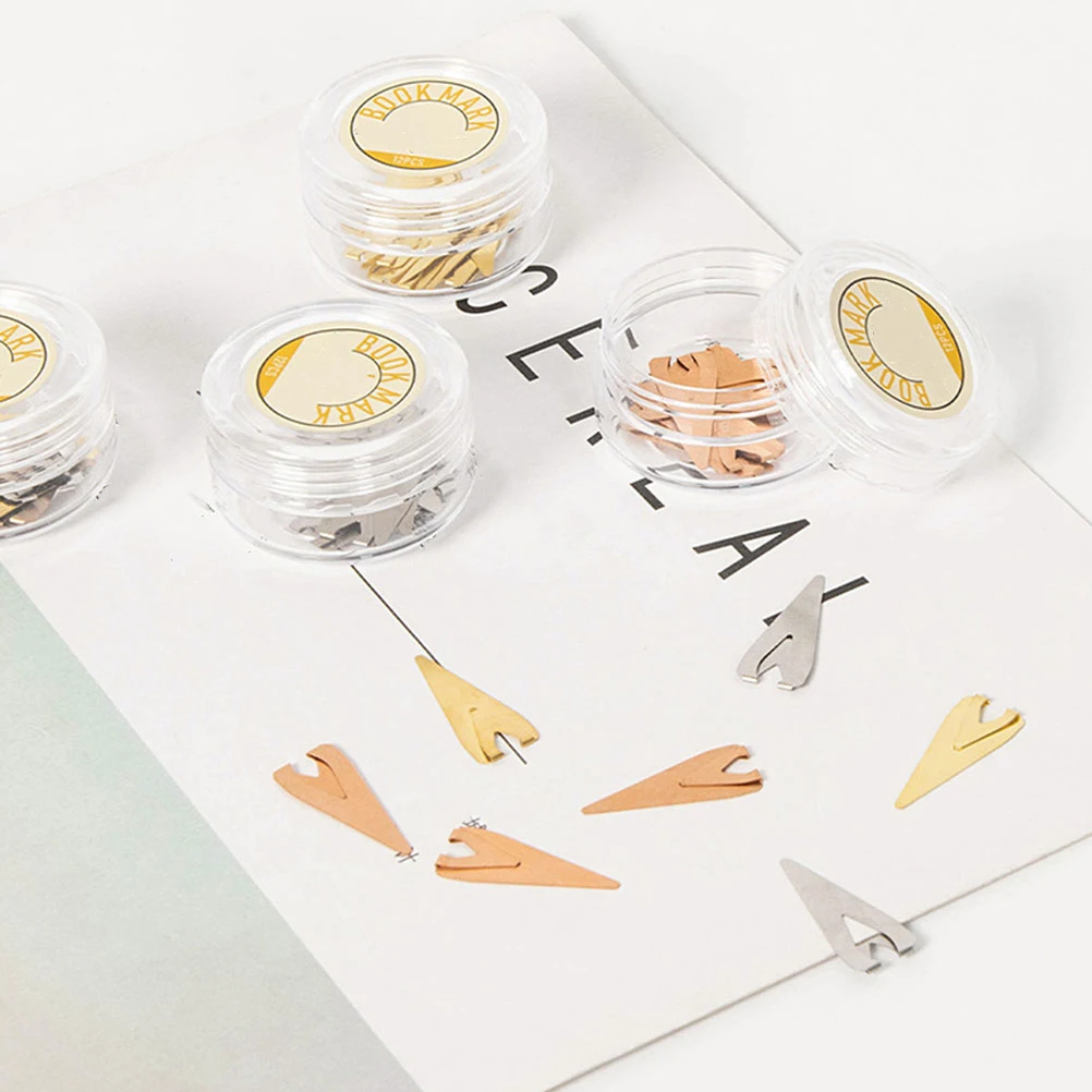 

12pcs Stainless Steel Bookmarks Creative Shape Glossy Smooth For Reading Students Graduation Souvenir Page Marker Bookmark