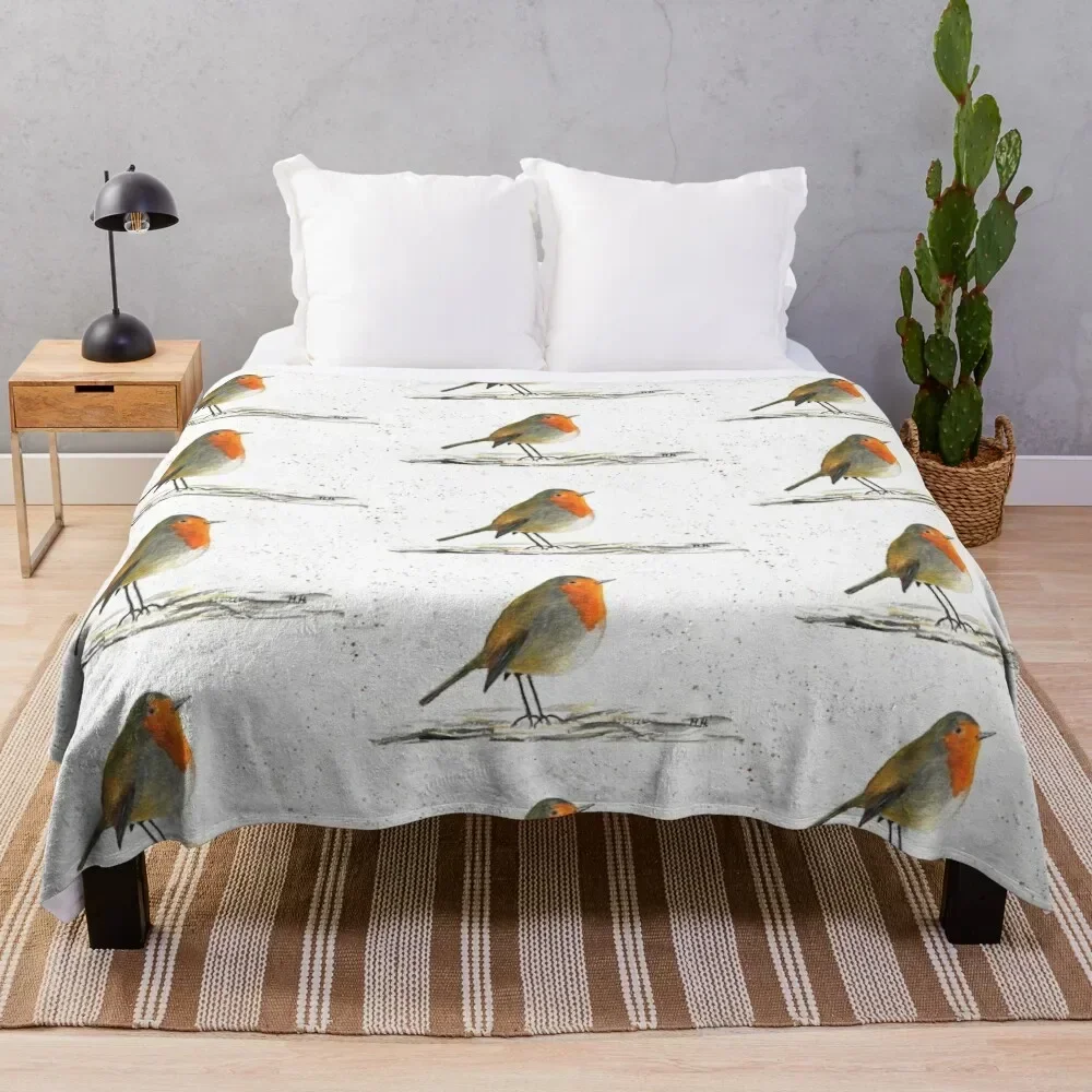 

Robin bird watercolor Throw Blanket Luxury Thicken Comforter Blankets