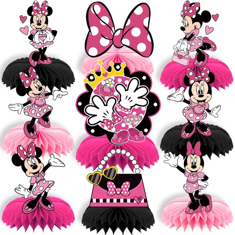 

New 9-Piece Mickey Mouse Birthday Party Decorations for Kids Party Supplies Honeycomb Decorations Cake Decoration Background Cen