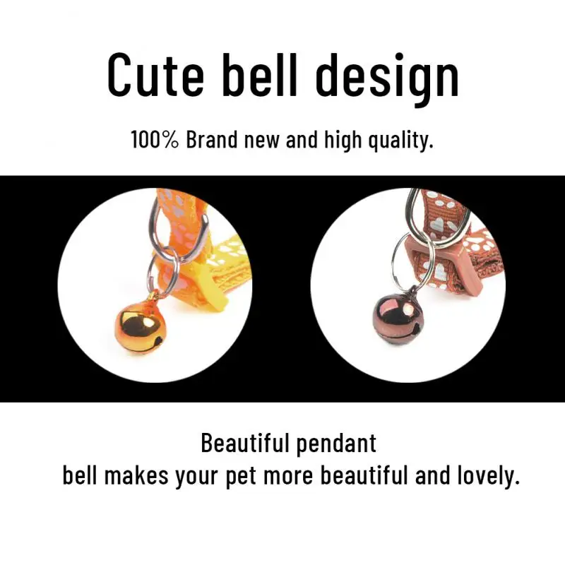 Adjustable Cats Collar Colorful Pattern with Bell 5