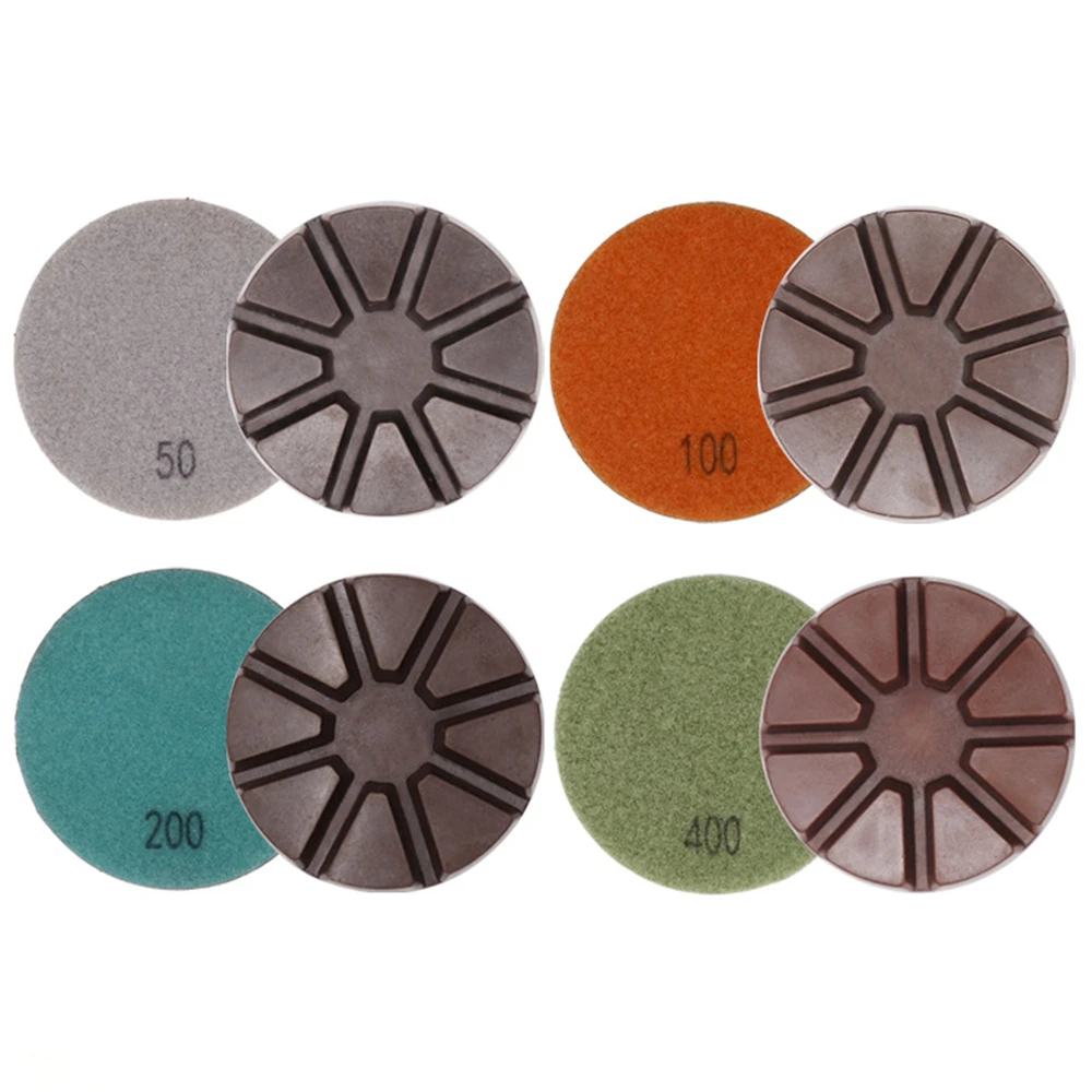 GP17 Copper Bond Diamond Grinding Disks 4 Inch Metal Bond Resin Abrasive Wet Dry Polishing Pads for Concrete Terrazzo Floor