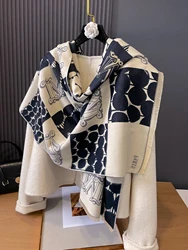 Winter Design Pashmina Blanket Cashmere Scarf for Women Warm Thick Shawls and Wraps Poncho Female Bufanda Echarpe Tassel Muffler
