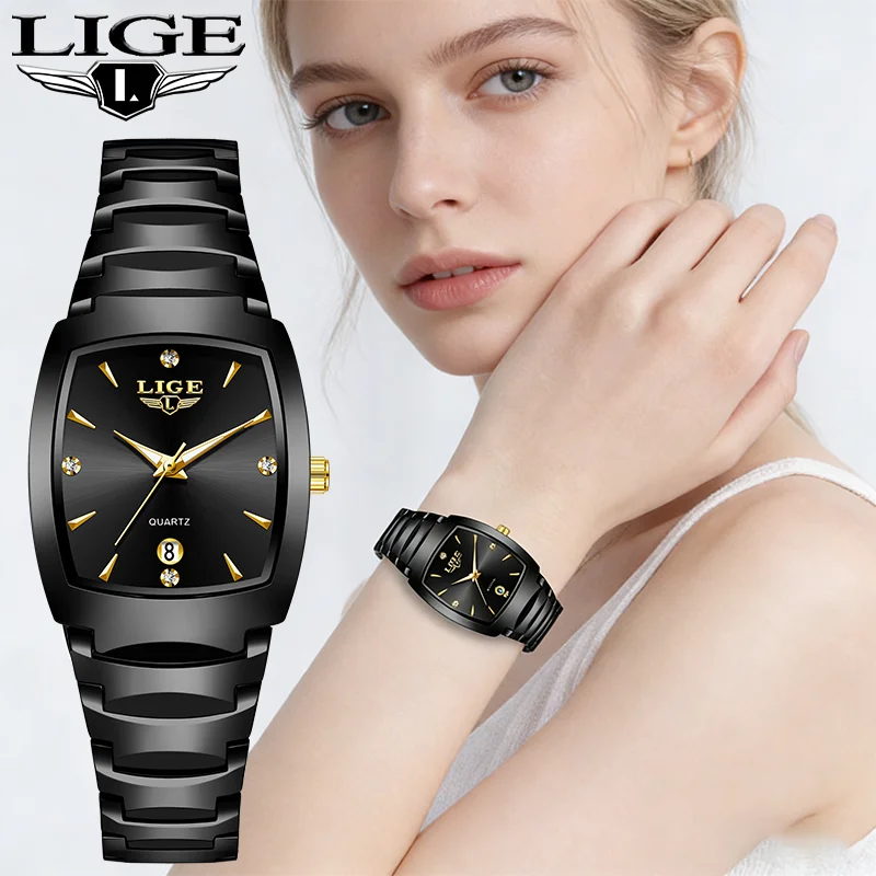 

Новые женские роскошные часы LIGE, деловые женские модные кварцевые часы, простые часы из нержавеющей стали для женщин, Relogio Feminino