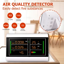 Digital Air Quality Detector CO2 HCHO TVOC Temperature Humidity Monitor Tester Carbon Dioxide LCD Detector