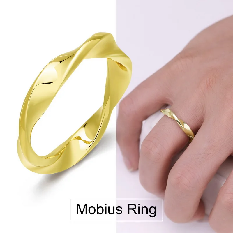 ALLNOEL 10k gold women Mobius rings Necklace Light Luxury Geometric Round Pendant Clavicle Chain Luxury Party Fine Jewelry Gift