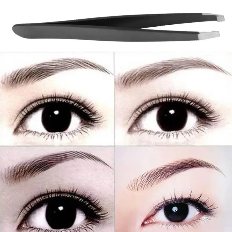 EyeblogugTweezers-Pince à épiler en acier inoxydable, épilation du visage, tondeuse à sourcils, pince à cils, beauté cosmétique, outils de maquillage, livraison directe, 1PC