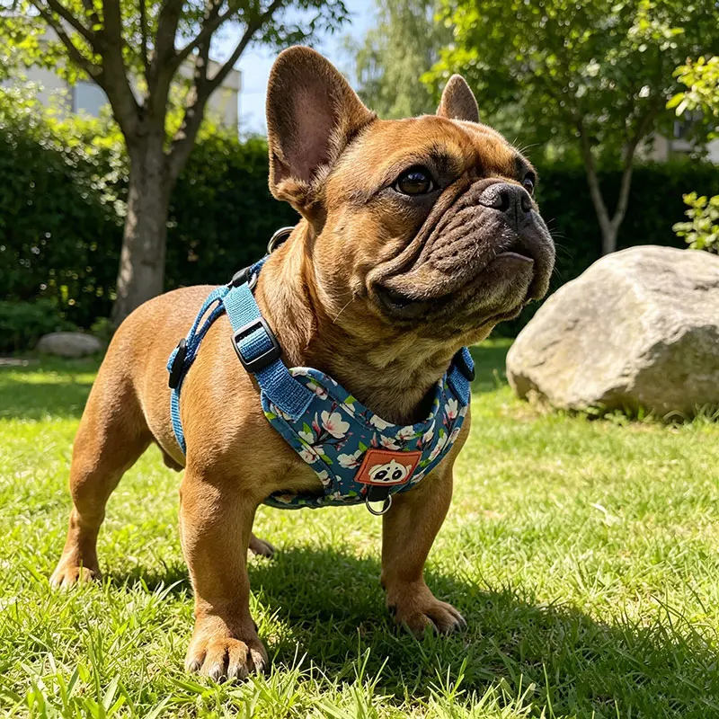 Peitoral para cão com flores, ajustável e respirável_voghion.com