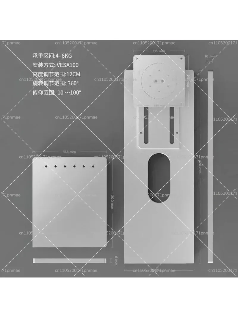 CNC Aluminum Alloy Monitor Bracket Lifting Rotatable Computer Screen Holder XDR Style for Ergonomic Desk Setup