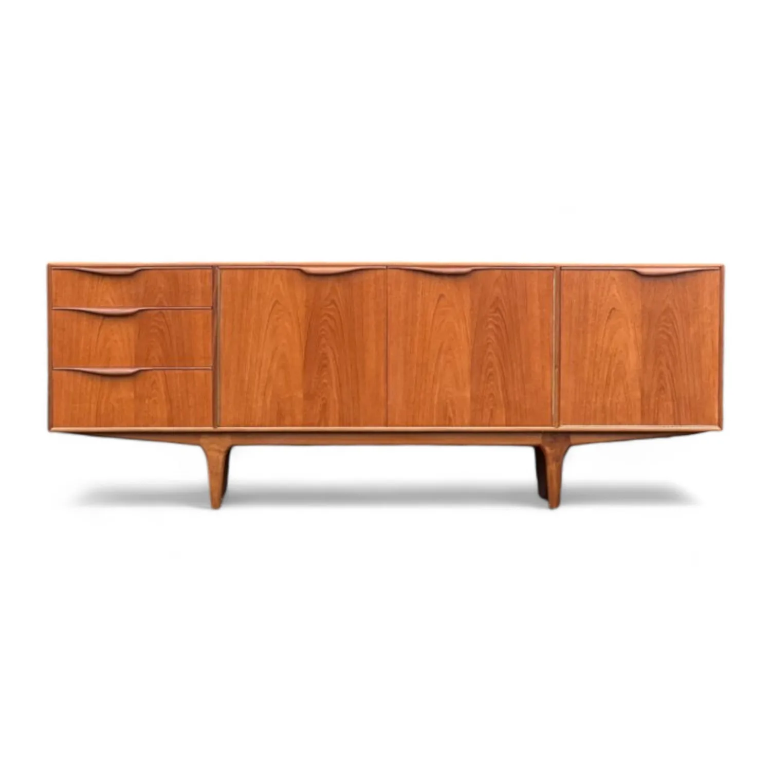 Midcentury Vintage Scandinavian Teak Wood Sideboard with Doors and Drawer Handcrafted Wooden Credenza Cabinet for Dining Bedroom