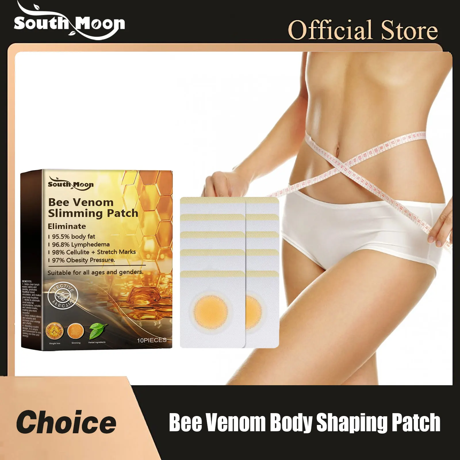 Bee Venom Body Shaping Patch Improving Firming Weight Loss Repairing Elastic Fat Burning Keep Tightening Belly Sculpting Patches