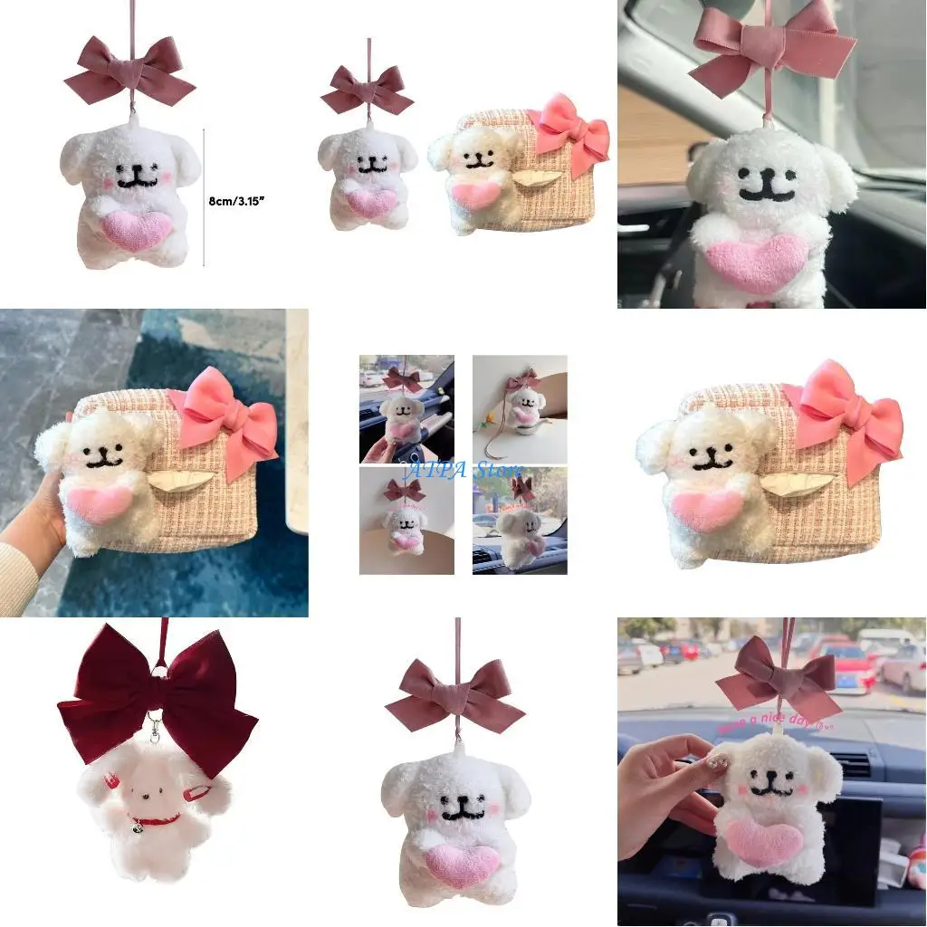 

U13C Car Interior Decoration Rearview Mirror Hanging Dog Decor Pendant/Tissue Holder