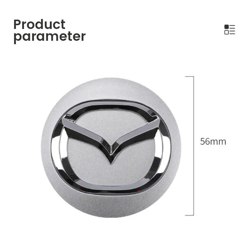 4pcs 56mm Wheel Center Cap Logo Hub Cover Badge Emblem For Mazda 6 3 CX5 2 CX7 Demio Atenza Axela MX30 CX30 CX3 CX9 MX5 RX8 RX7