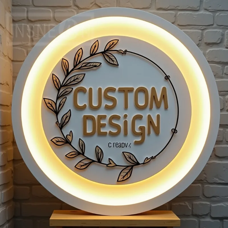 Custom 3D Logo Backlight Sign Glow Lightbox Business Storefront Signs with LED Lighting Text on Signage Logo Display