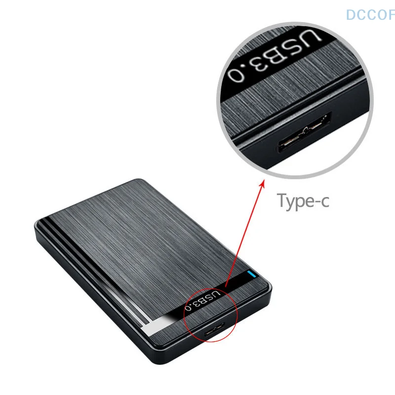 3 تيرابايت Type-c USB3.0 صندوق القرص الصلب المحمول الخارجي مايكرو كفاءة 2.5 بوصة SSD HDD SATA لعبة مكتب خالية من السائق