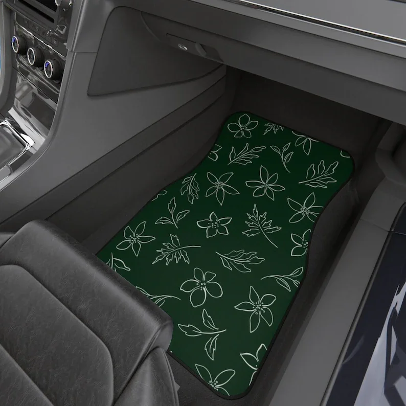 

Jungle Leaf Pattern Floral Car Floor Mats Floor Mats Floral Car Mats accessories for Women Boho Car Truck Wild Flower Car Access
