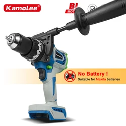Kamolee 13MM Brushless Electric Impact Drill Cordless Screwdriver Lithium Battery Charging Hand Drill For Makita 18V Battery