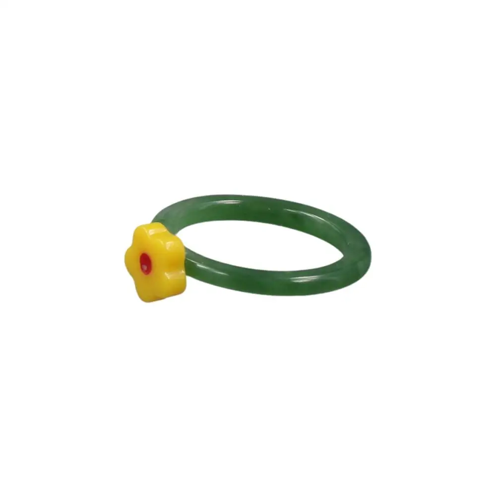 Elegant Transparent Flower Girls Women Resin Fashion Jewelry Acrylic Rings Finger Rings
