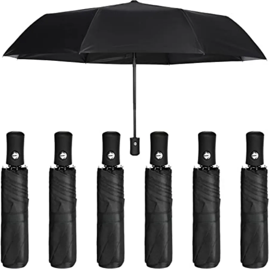

6 Pcs Travel Compact Umbrella Automatic Open Close Windproof Small Light Backpack Purse Car Portable Collapsible Umbrella for R