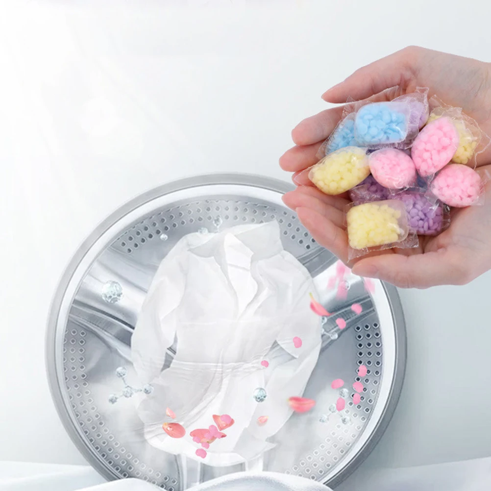 

60pcs Laundry Beads Long Scent Clothes Cleaning Beads For All Fabric Types Detergent Fragrant Washing