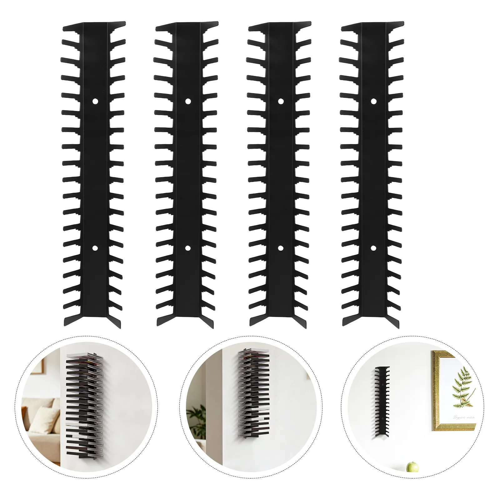 4Pcs Wall Mounted Game Storage Shelf Space Saving Cd Case Holder Heavy Duty Media Storage Rack Organized Game Disc Display