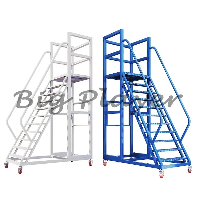 

Movable Platform Climbing Truck Warehouse Climbing Ladder Warehouse Multi-functional Freight Elevator Operation Ladder With Whee