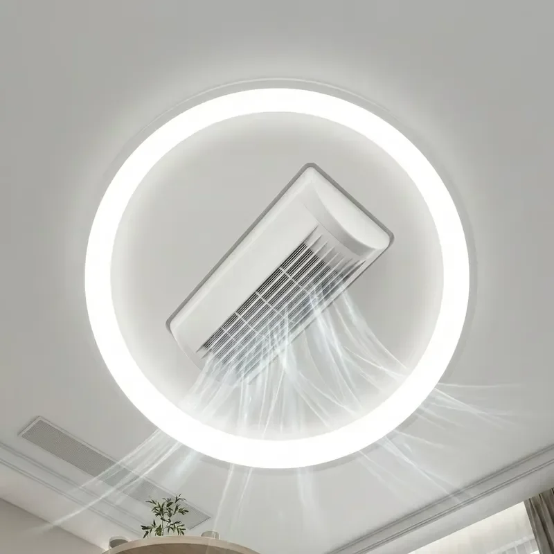 Modern Bladeless Ceiling Fan Light With Remote Control 6 Speeds Timer Full Spectrum LED Lamp For Living Room Bedroom Home