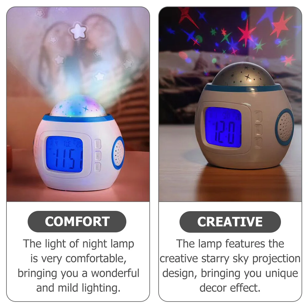 

Sky Projection Alarm Clock Night Light Digital Led Lamp For Bedroom Dorm Bedside Decorative Light