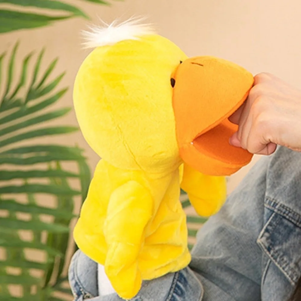 Placare brinquedos animal fantoche de mão recheado interativo pelúcia mão boneca porco educação precoce mão fantoches de dedo pai-filho