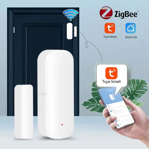 Tuya 스마트 ZigBee 도어 윈도우 센서 실시간 무선 자기 경보 APP 원격 모니터 스마트 홈 보안 창 감지기