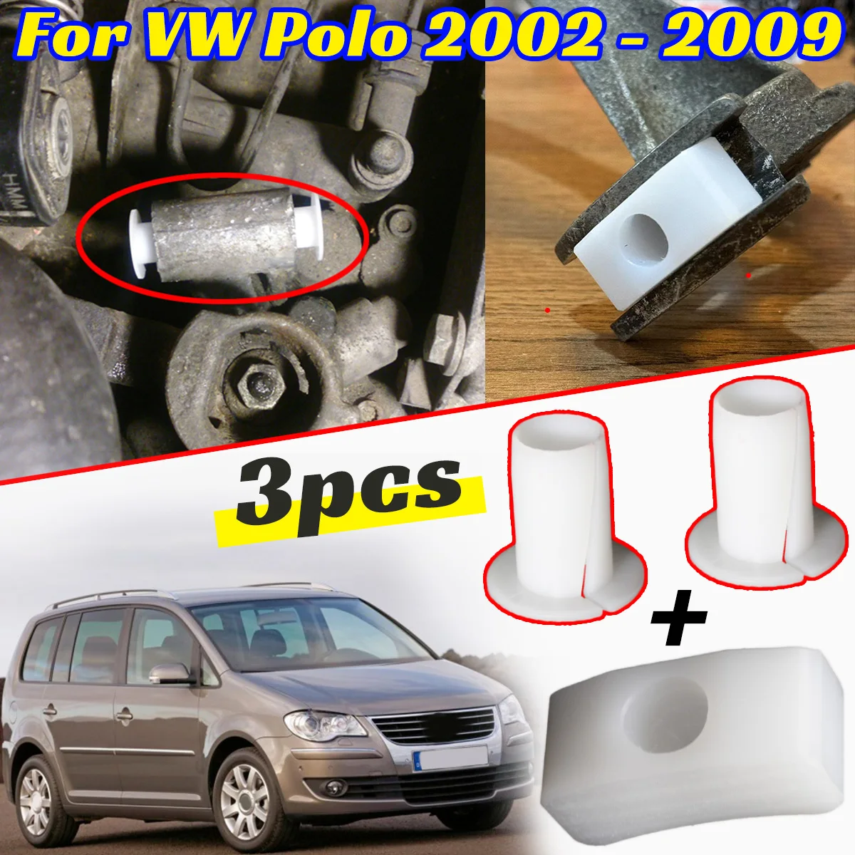 Relay Lever Pivot Bushing for VW Polo 2002-2009 Shifter Slide Shoe Manual 5/6 Speed Gear Change Shifting Linkage Deflection Bar