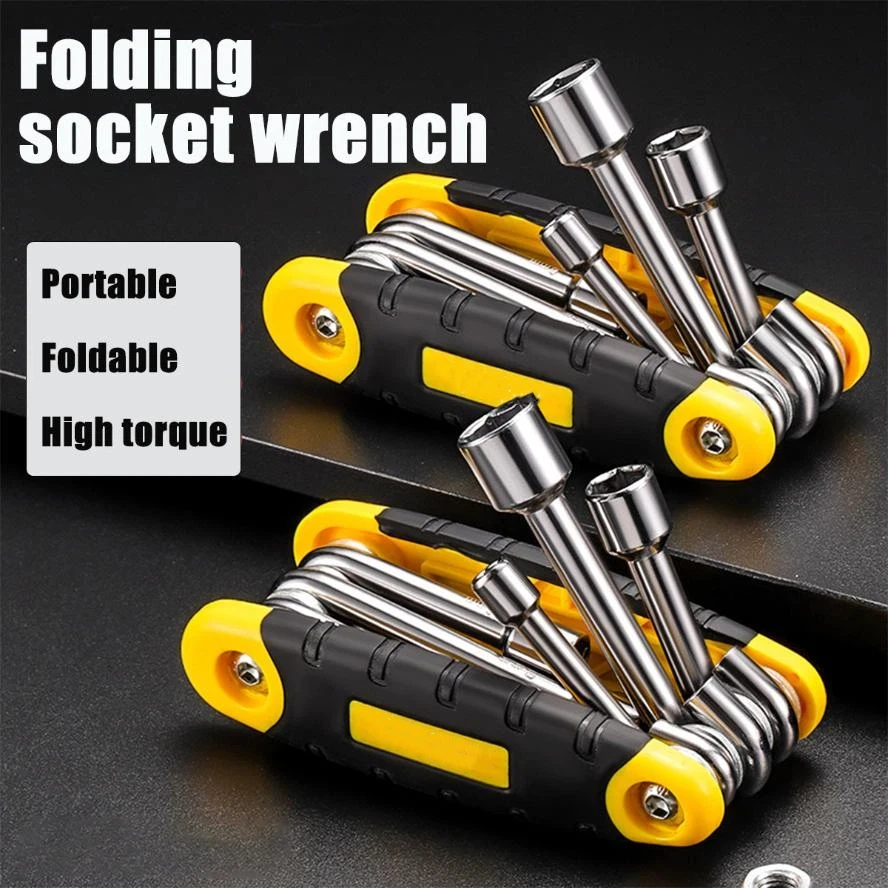 Folding Allen Wrench Set Standard & Allen Set Tool 1 Pack Portable Hex Key Set For All Business And Home Purposes
