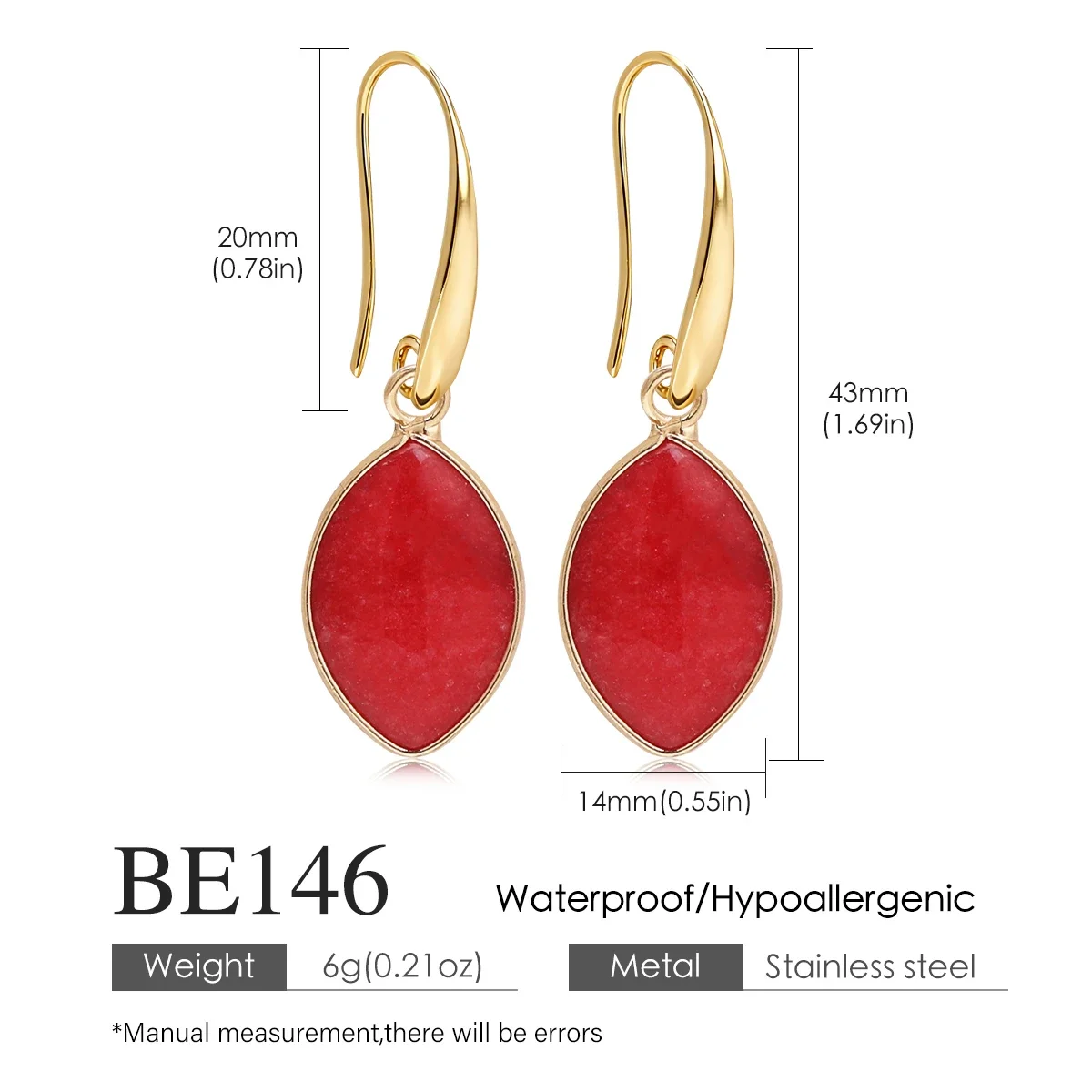 

Natural Stone Pendant Earrings Amethyst and Rose Stone Earrings Everyday Wear for Women Commuting Travel Accessories